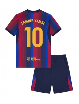 Barcelona Lamine Yamal #10 Replika Hemmakläder Barn 2026-27 Kortärmad (+ byxor)